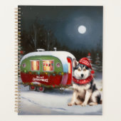 Winter Siberische Husky Karavaan Kerstmis Avontuur Planner (Voorkant)