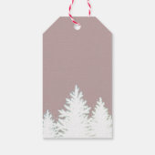 Winter Silhouet Bomen Kerst Geschenk Rood Cadeaulabel (Achterkant)