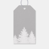 Winter Silhouette Trees Holiday Personalized Blue Cadeaulabel (Achterkant)