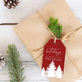 Winter Silhouette Trees Holiday Personalized Red Cadeaulabel
