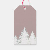 Winter Silhouette Trees Holiday Personalized Red Cadeaulabel (Achterkant)