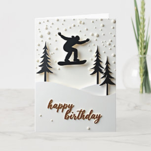 Winter Silhouette Verjaardagskaart Kaart