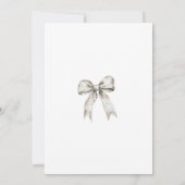 Winter Silver Bow stropdas Baby shower Sneeuwvlokk Kaart (Achterkant)