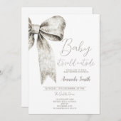 Winter Silver Bow stropdas Baby shower Sneeuwvlokk Kaart (Voorkant / Achterkant)