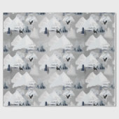 Winter Silver Deer Landscape Festive Waterverf Cadeaupapier (Vlak)