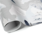 Winter Silver Deer Landscape Festive Waterverf Cadeaupapier (Rol Hoek)