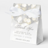 Winter Silver en Gold Sparkle Wedding Bedankdoosjes (Voorkant Zijde)
