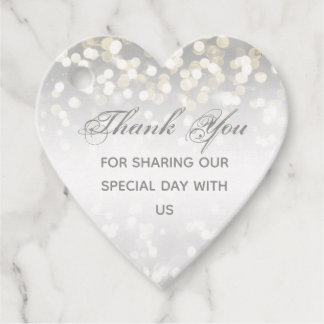 Winter Silver en Gold Sparkle Wedding Bedankjes Labels