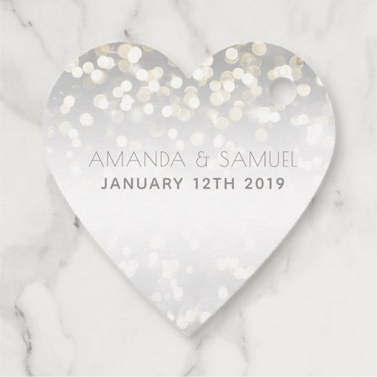 Winter Silver en Gold Sparkle Wedding Bedankjes Labels (Achterkant)