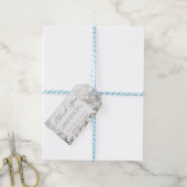 Winter Silver en Gold Sparkle Wedding Cadeaulabel (Met Touw)
