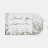 Winter Silver en Gold Sparkle Wedding Cadeaulabel (Voorkant (Horizontaal))
