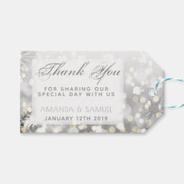 Winter Silver en Gold Sparkle Wedding Cadeaulabel