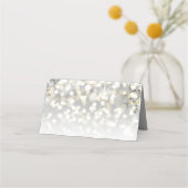 Winter Silver en Gold Sparkle Wedding Plaatskaartje (Achterkant)