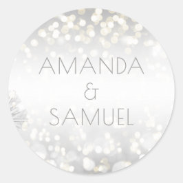 Winter Silver en Gold Sparkle Wedding Ronde Sticker