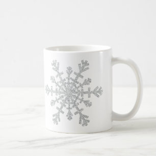 Winter Silver Glitter Snowflake voor Kerstmis Koffiemok