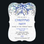 Winter Silver Navy Blue Snowflake CHRISTMAS Kaart<br><div class="desc">Elegant winterevenement met zilveren en marinesblauwe sneeuwvlokken,  zilversneeuweffect op een witte achtergrond. Het gebruik past hulpmiddel aan om uw info toe te voegen. Zie ook mijn collectie Winter Snowflakes.</div>