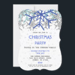 Winter Silver Navy Blue Snowflake CHRISTMAS Kaart<br><div class="desc">Elegant winterevenement met zilveren en marinesblauwe sneeuwvlokken,  zilversneeuweffect op een witte achtergrond. Het gebruik past hulpmiddel aan om uw info toe te voegen. Zie ook mijn collectie Winter Snowflakes.</div>