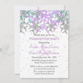 Winter Silver Paarse Sneeuwvlokken Engagement Part Kaart (Voorkant)