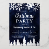 Winter Silver Snow-piegels kerst Folie Feestdagenkaart (Voorkant)