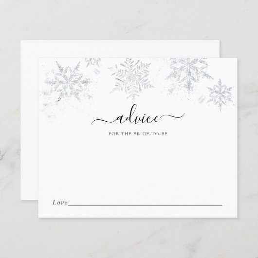 Winter Silver Snowflake Advice for the Bride-to-Be (Voorkant / Achterkant)