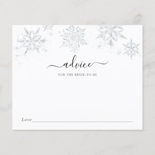 Winter Silver Snowflake Advice for the Bride-to-Be (Voorkant)