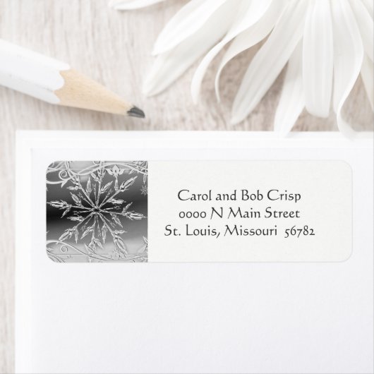 Winter Silver Snowflake Return Address Label (Insitu)