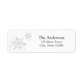 Winter Silver Snowflake Return Address Label (Voorkant)