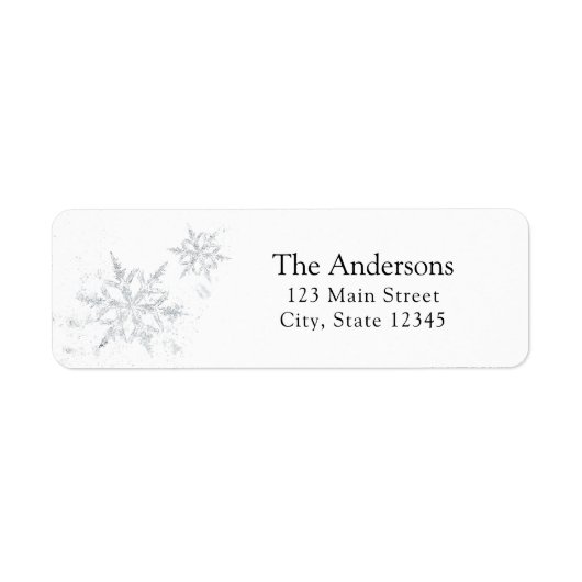 Winter Silver Snowflake Return Address Label (Voorkant)