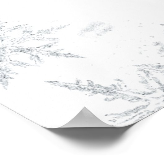 Winter Silver Snowflake Weddenschap Welkomstteken Poster (Hoek)