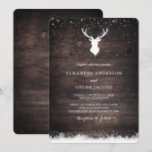  Winter Simple Deer & Snowflaks Wedding Inv Kaart (Voorkant / Achterkant)