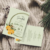 Winter sinaasappel gedroogde citrus baby shower ui kaart