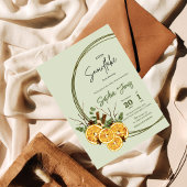 Winter sinaasappel gedroogde citrus baby shower ui kaart