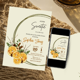 Winter sinaasappel plakjes gedroogde citrus baby s kaart