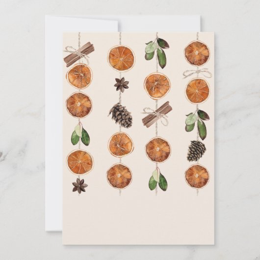 Winter Sinaasappel Slices Gedroogde Citrus kaneel  Kaart (Achterkant)