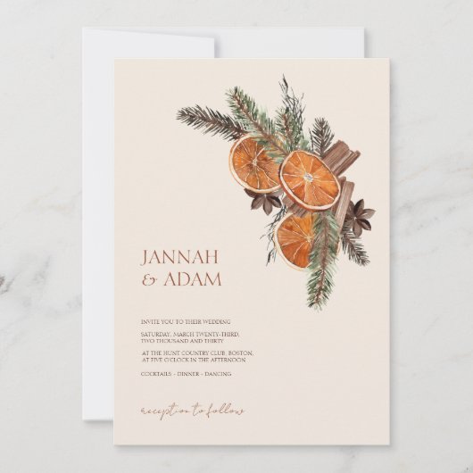 Winter Sinaasappel Slices Gedroogde Citrus kaneel Kaart (Voorkant)