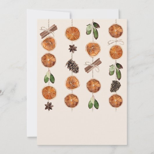 Winter Sinaasappel Slices Gedroogde Citrus kaneel Kaart (Achterkant)