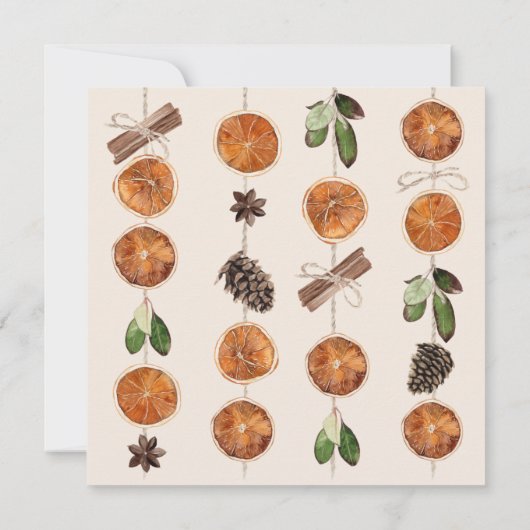 Winter Sinaasappel Slices Gedroogde Citrus kaneel Save The Date (Achterkant)