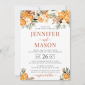 Winter sinaasappels Kerst bruiloft uitnodiging (Voorkant)