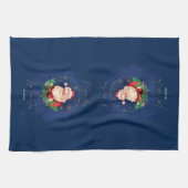 Winter Sinterklaas Elegant Vrolijk Kerstfeest Theedoek (Horizontaal)