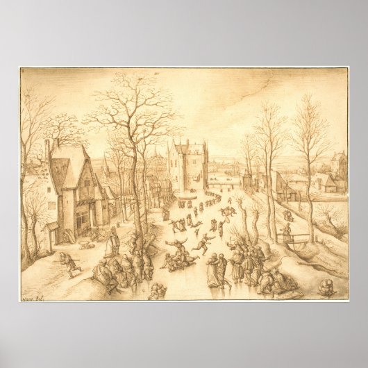 Winter Skaters - Hans Bol Fine Art Poster (Voorkant)