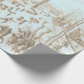 WINTER SKATERS Vintage Kerst Wrapping Papier (Hoek)