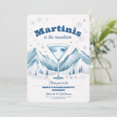 Winter ski bachelorette feestweekend kaart (Staand voorkant)