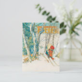 Winter Ski door Carl Larsson Feestdagenkaart (Staand voorkant)