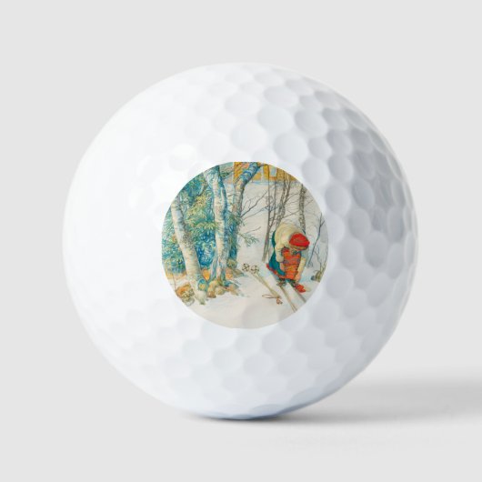 Winter Ski door Carl Larsson Golfballen (Voorkant)