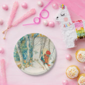 Winter Ski door Carl Larsson Papieren Bordje (Feest)