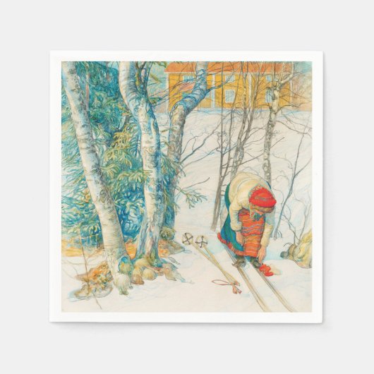 Winter Ski door Carl Larsson Servet (Voorkant)