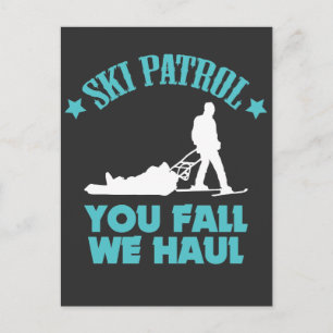 Winter Ski Gift Ski Patrol U Herfst We houden van  Briefkaart
