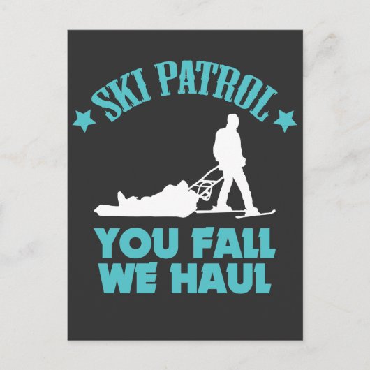 Winter Ski Gift Ski Patrol U Herfst We houden van Briefkaart (Voorkant)