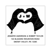 Winter Ski handschoenen Hands Heart Shape Return A Rubberstempel (Afrduk)