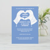 Winter Ski handschoenen in Heart Shape Wedding Kaart (Staand voorkant)